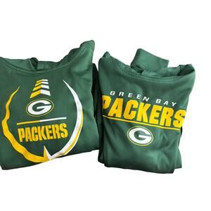 Lot of 2 Youth Green Bay Packers Hoodies size Large 14/16 Nike